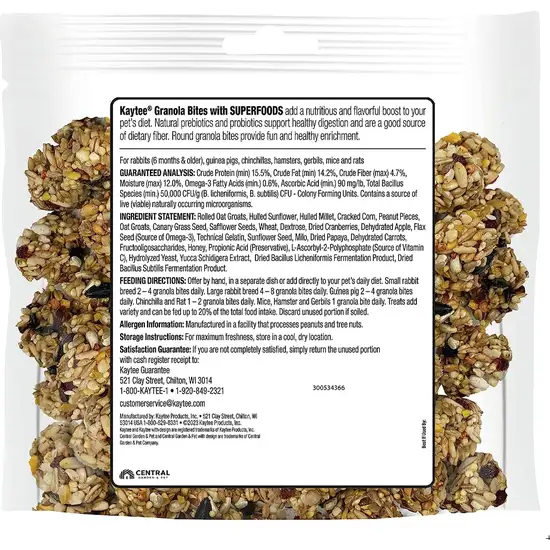 Kaytee Granola Bites with Super Foods Cranberry, Apple and Flax Photo 2