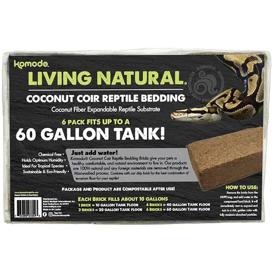 Komodo Living Natural Coconut Coir Reptile Bedding Brick Photo 1