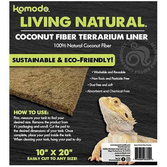Komodo Living Natural Coconut Fiber Terrarium Liner 10 x 20 Inch Photo 3