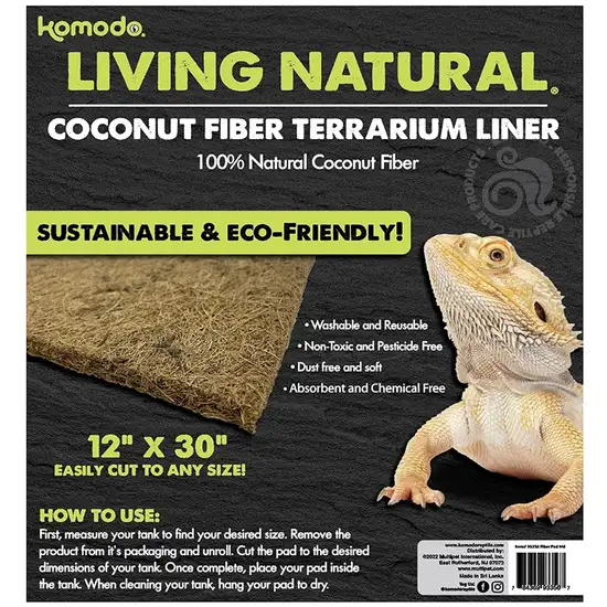 Komodo Living Natural Coconut Fiber Terrarium Liner 12 x 30 Inch Photo 3