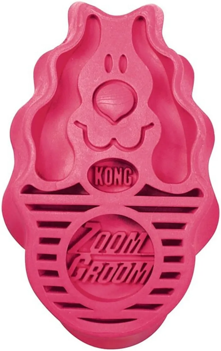 Kong ZoomGroom Dog Brush - Raspberry Photo 2