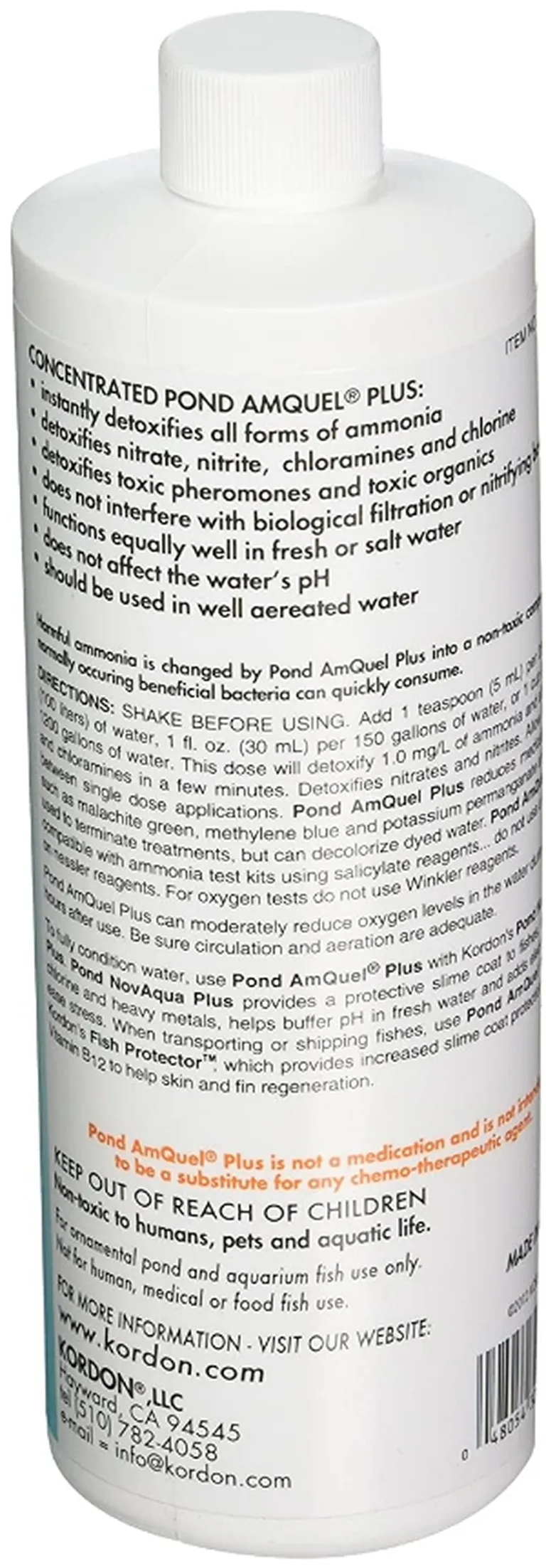Kordon Pond AmQuel Plus Detoxifies Ammonia Nitrite and Nitrate Concentrated Water Conditioner Photo 2