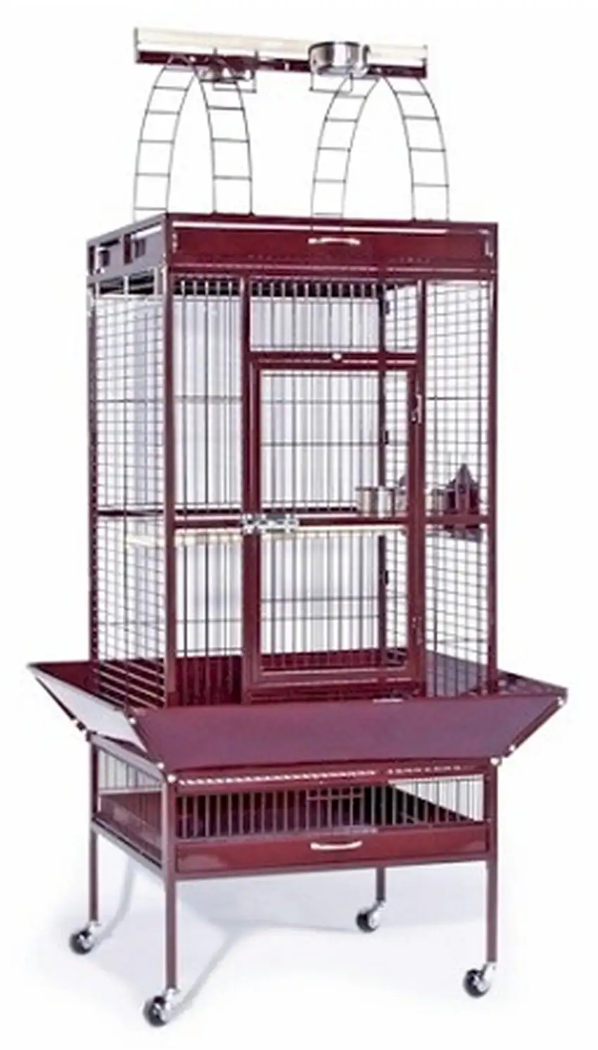 Large Select Wrought Iron Play Top Bird Cage - Chalk White Photo 1
