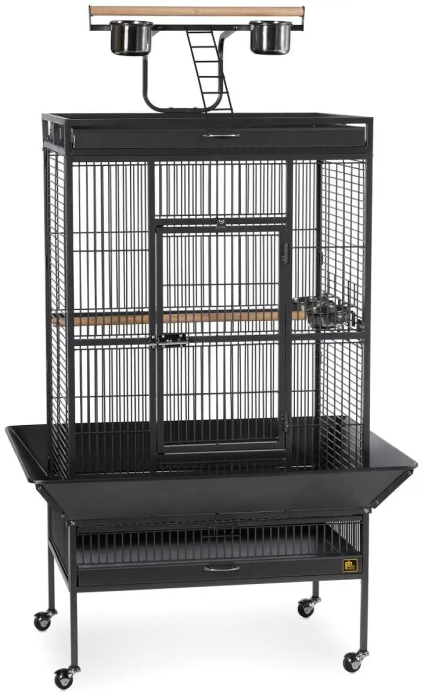 Large Select Wrought Iron Play Top Bird Cage - Pewter Photo 1