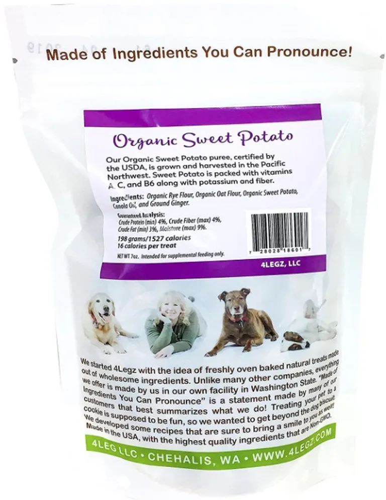 4Legz Organic Sweet Potato Crunchy Dog Cookies Photo 2