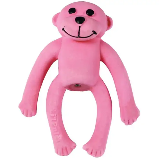 Lil Pals Latex Monkey Dog Toy Pink Photo 1