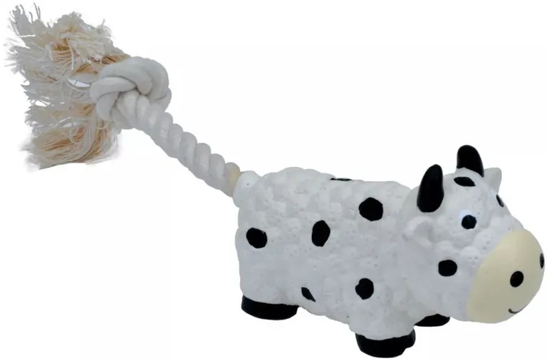 Lil Pals Latex and Rope Cow Toy Photo 1