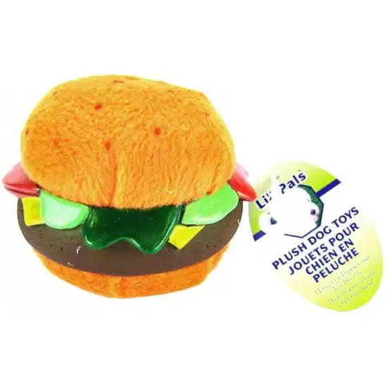 Lil Pals Plush Hamburger Dog Toy Photo 1