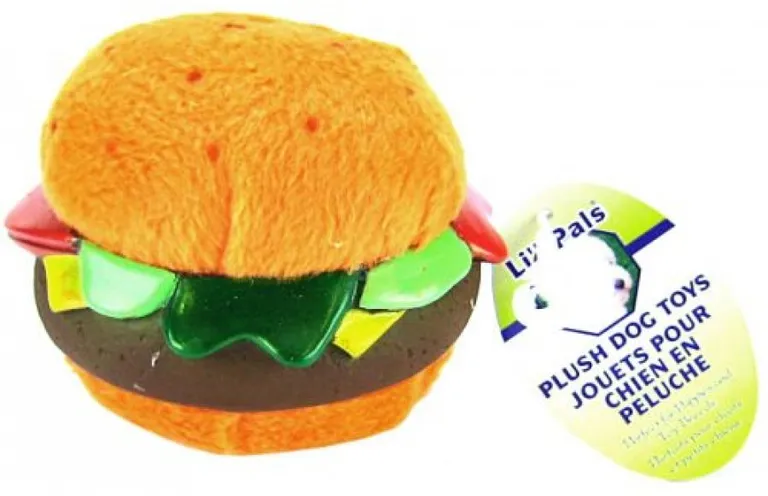 Lil Pals Plush Hamburger Dog Toy Photo 2