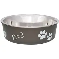 Photo of Loving Pets Bella Bowl with Rubber Base Steel and Espresso