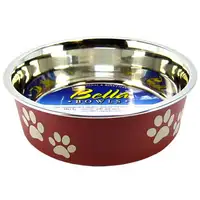 Photo of Loving Pets Merlot Stainless Steel Dish With Rubber Base