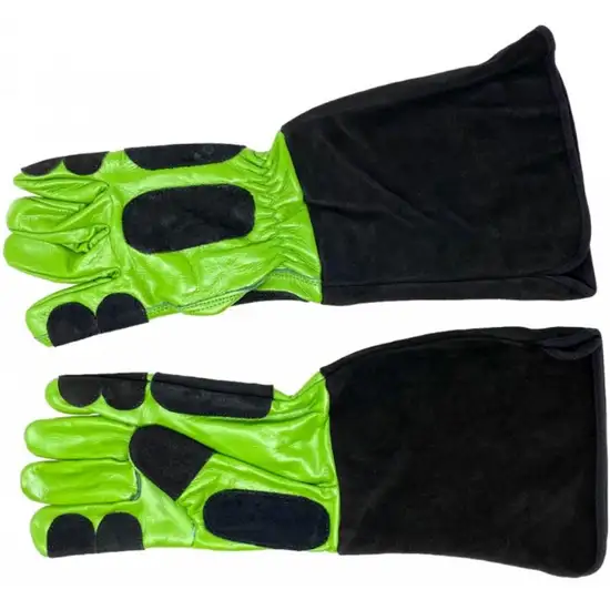 Lugarti Professional Reptile Handling Gloves Toxic Green Photo 1