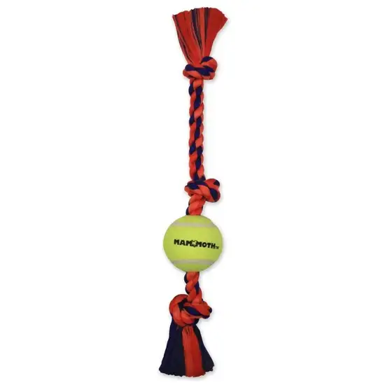 Mammoth Flossy Chews Color 3 Knot Tug with Tennis Ball 20