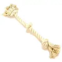 Photo of Mammoth Pet Flossy Chews 3 Knot Rope Tug Toy for Dogs White