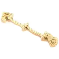 Photo of Mammoth Pet Flossy Chews 3 Knot Rope Tug Toy for Dogs White
