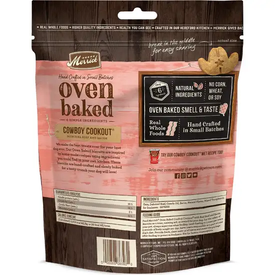 Merrick Oven Baked Cowboy Cookout Real Beef & Bacon Dog Treats Photo 2