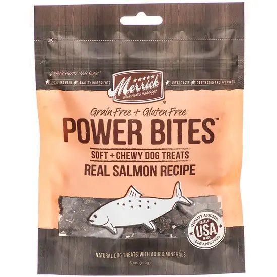 Merrick Power Bites Dog Treats Real Salmon Recipe Photo 1