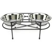 Photo of Mesh Elevated Double Dog Bowl - Small/Black