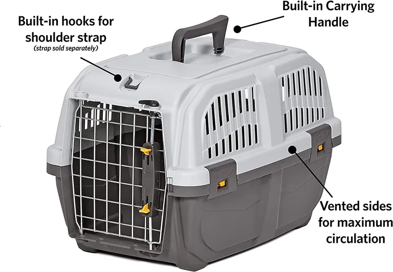 MidWest Skudo Travel Carrier Gray Plastic Dog Carrier Photo 3