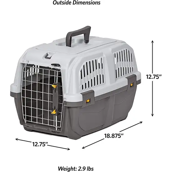 MidWest Skudo Travel Carrier Gray Plastic Dog Carrier Photo 2