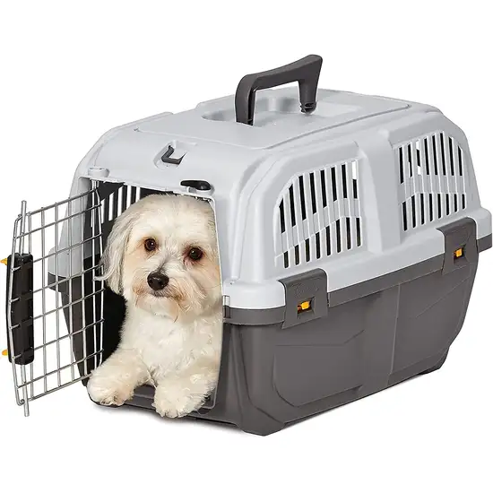 MidWest Skudo Travel Carrier Gray Plastic Dog Carrier Photo 1