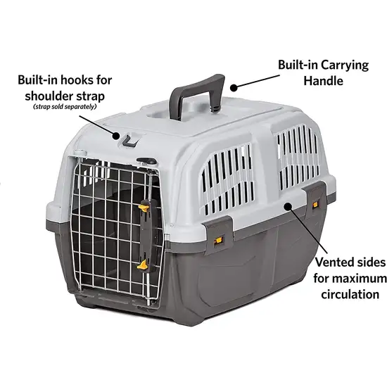 MidWest Skudo Travel Carrier Gray Plastic Dog Carrier Photo 3