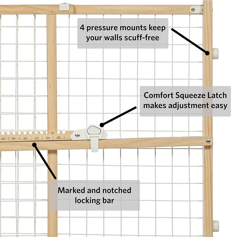 MidWest Wire Mesh Wood Presuure Mount Pet Safety Gate Photo 2