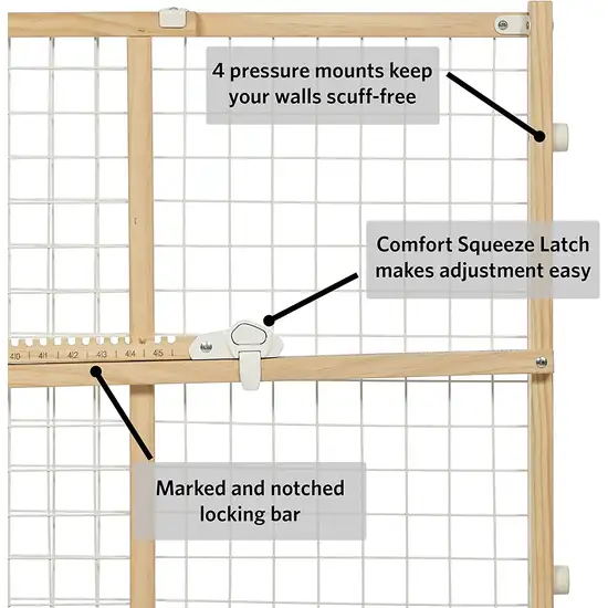MidWest Wire Mesh Wood Presuure Mount Pet Safety Gate Photo 2