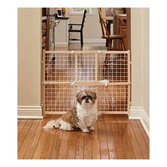 MidWest Wire Mesh Wood Presuure Mount Pet Safety Gate Photo 6
