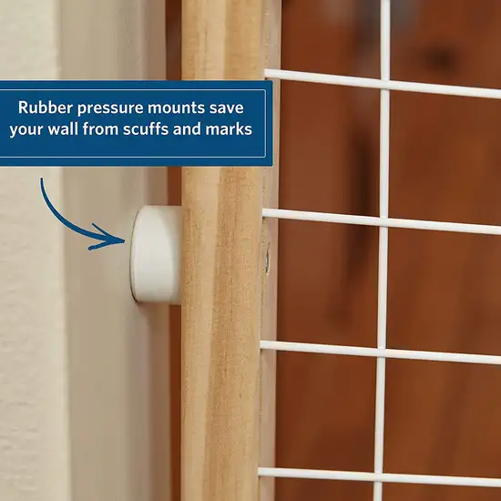 MidWest Wire Mesh Wood Presuure Mount Pet Safety Gate Photo 5