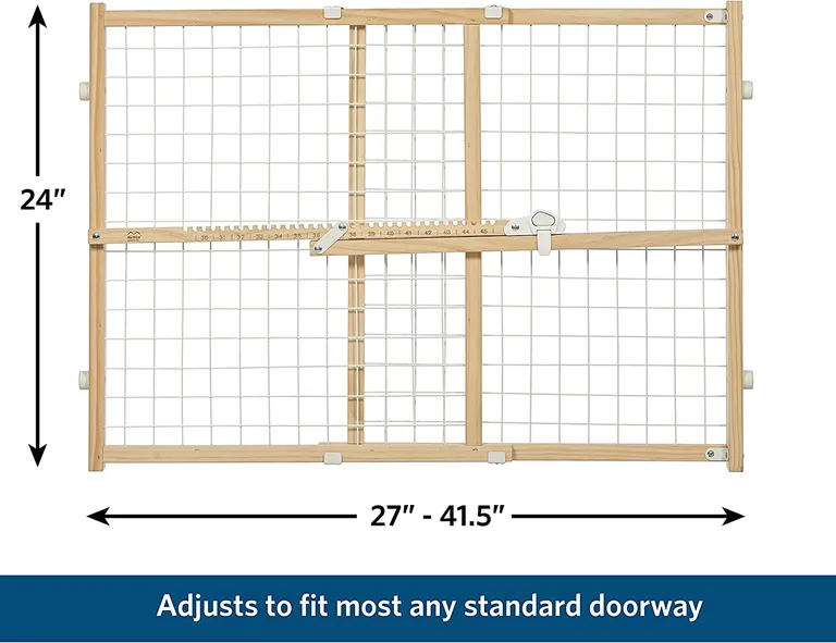 MidWest Wire Mesh Wood Presuure Mount Pet Safety Gate Photo 3