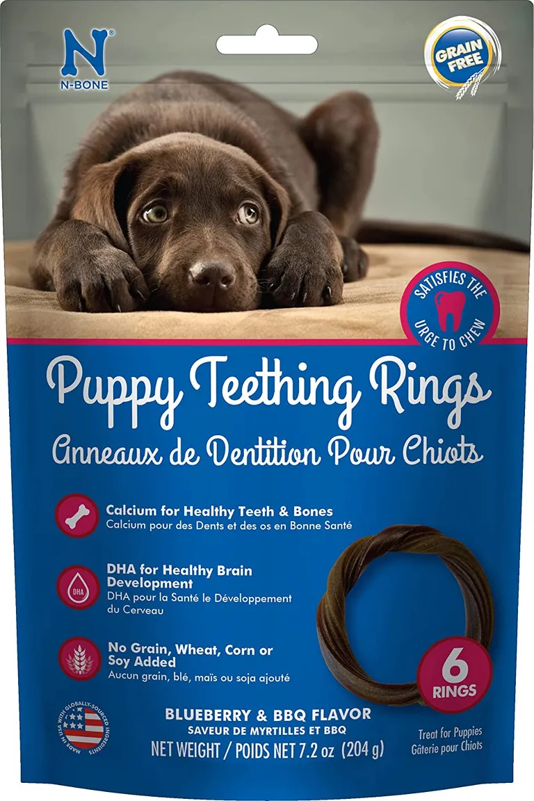 N-Bone Puppy Teething Ring Blueberry and BBQ Flavor Photo 1
