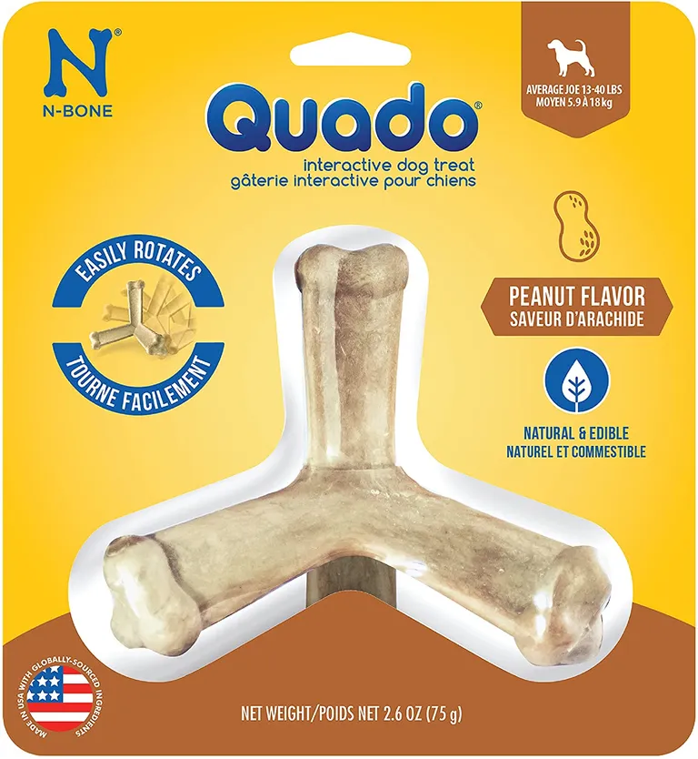 N-Bone Quado Dog Treat Peanut Flavor Average Joe Photo 1