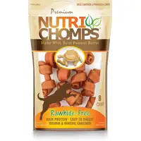 Photo of Nutri Chomps Rawhide Free Real Chicken and Porkskin Mini Dog Chews with Real Peanut Butter