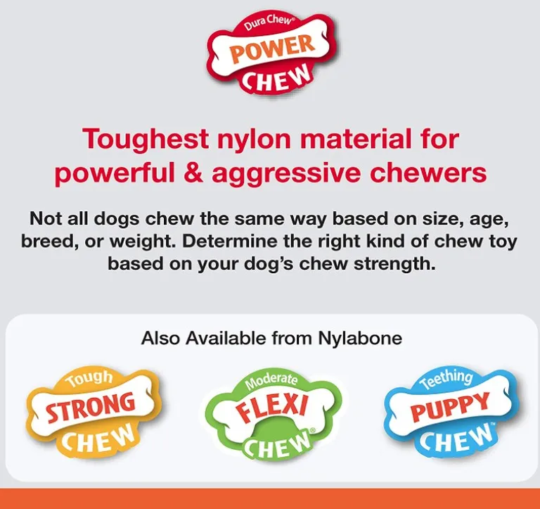 Nylabone Dura Chew Power Chew Cheese Bone Dog Toy Wolf Photo 2