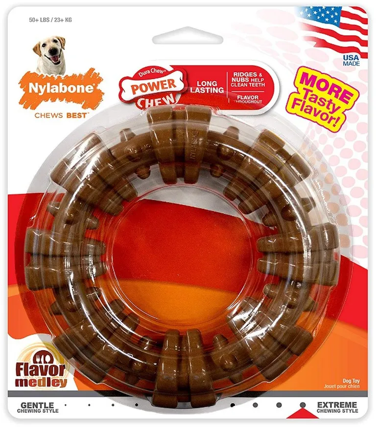 Nylabone Dura Chew Textured Ring Flavor Medley Photo 1