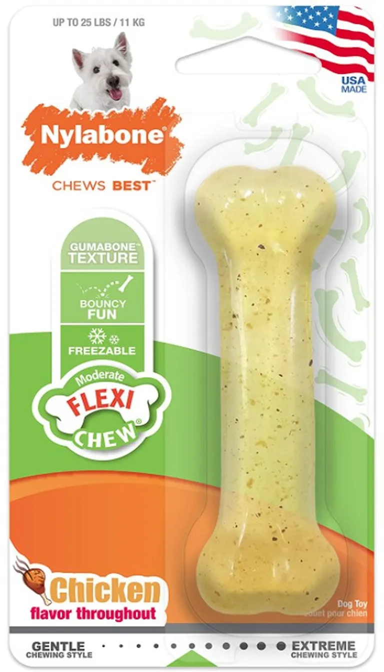 Nylabone Flexi Chew Bone Chicken Flavor Regular Photo 1