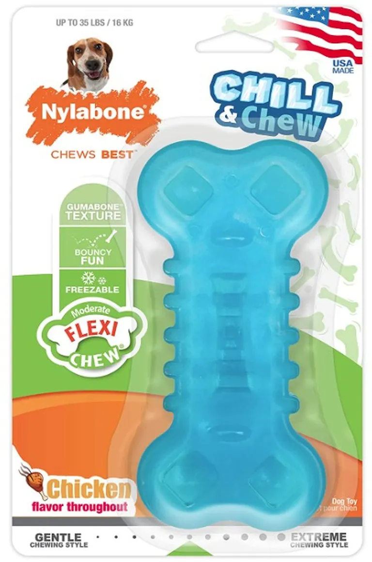 Nylabone Flexi Chew Chill and Chew Dog Toy Wolf Photo 1