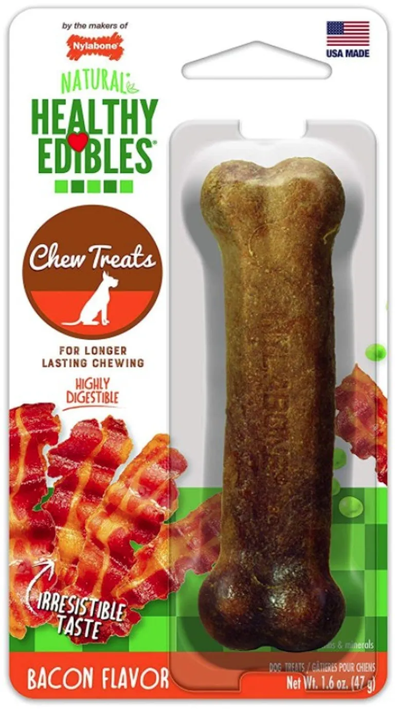Nylabone Healthy Edibles Chews Bacon Regular Photo 1