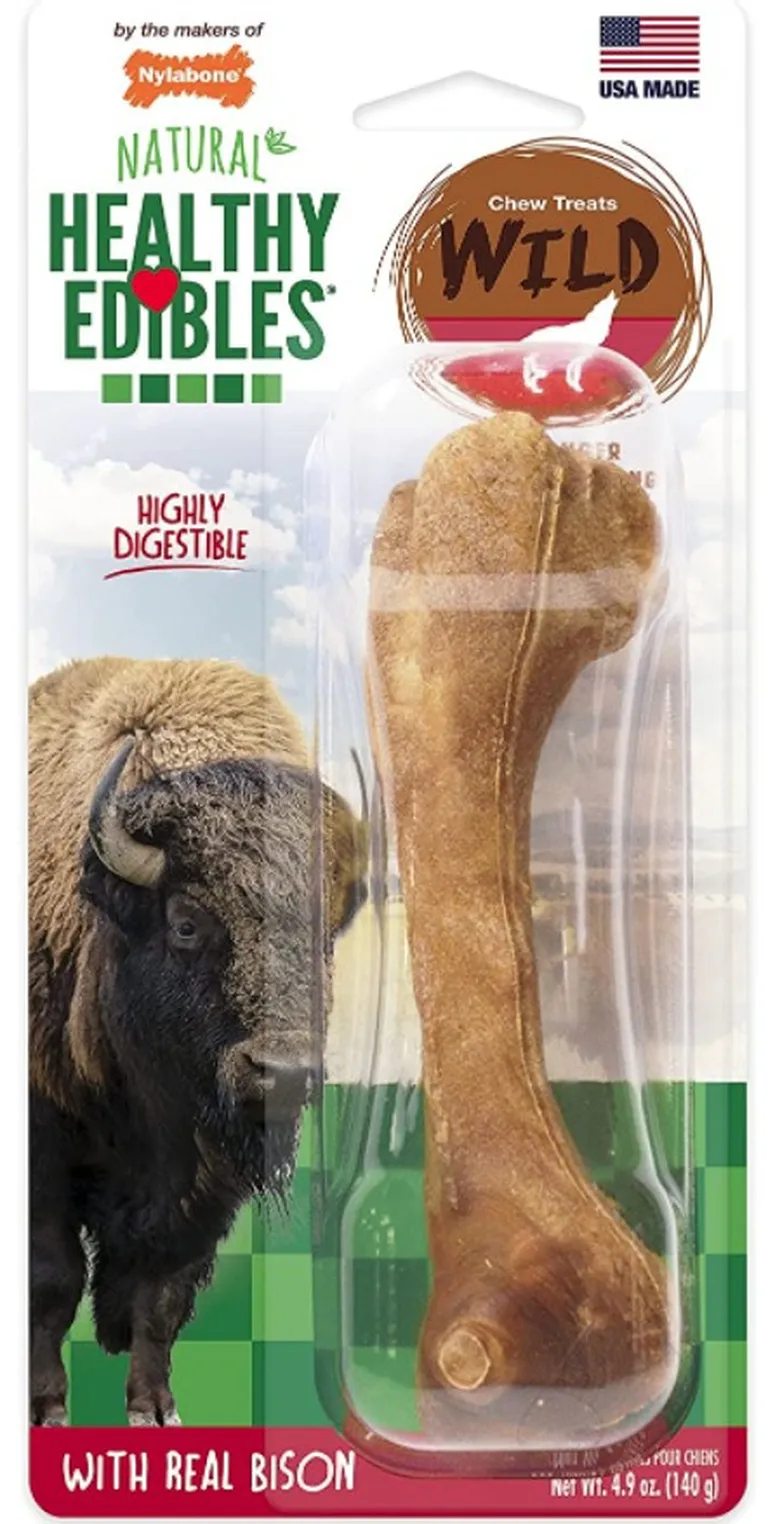 Nylabone Healthy Edibles Natural Wild Bison Chew Treats Large Photo 1