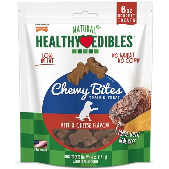 Nylabone Natural Healthy Edibles Beef and Cheese Chewy Bites Dog Treats Photo 1