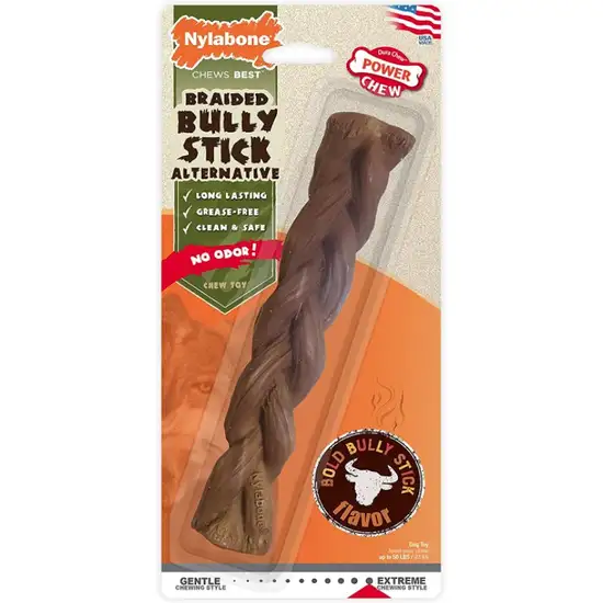 Nylabone Power Chew Alternative Braided Bully Stick Giant Photo 1