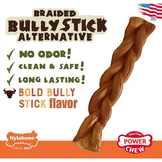 Nylabone Power Chew Alternative Braided Bully Stick Giant Photo 2