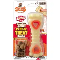 Photo of Nylabone Power Chew Knuckle Bone and Pop-In Treat Toy Combo Chicken Flavor Wolf