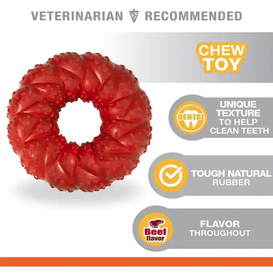 Nylabone Strong Chew Braided Ring Dog Toy Beef Flavor Wolf Photo 4