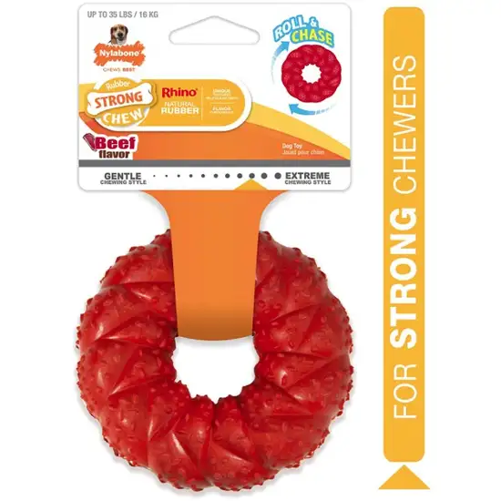Nylabone Strong Chew Braided Ring Dog Toy Beef Flavor Wolf Photo 3