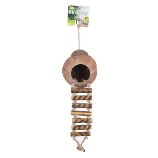 Penn Plax Coconut Coco-Hide with Ladder Photo 2