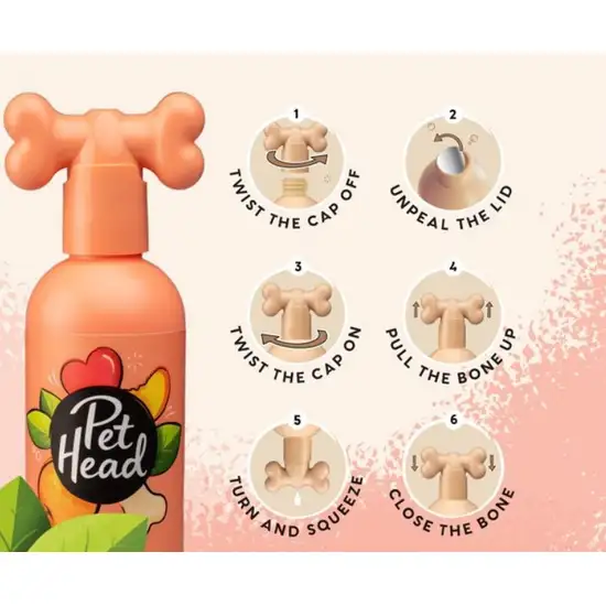 Pet Head Quick Fix 2 in 1 Shampoo for Dogs Peach with Argan Oil Photo 3