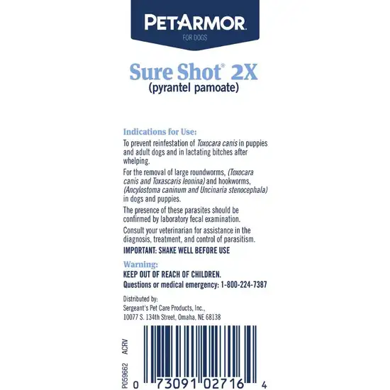 PetArmor Sure Shot 2X Liquid De-Wormer for Puppies and Dogs up to 120 Pounds Photo 5