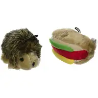 Photo of PetMate Booda Zoobilee Hedgehog and Hotdog Plush Dog Toy 3.5